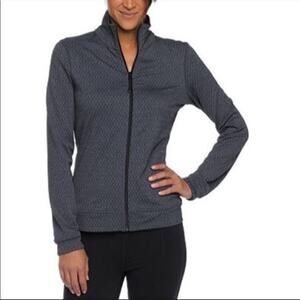 PrAna Randa Athletic Jacket Small Gray Diamond Argyle Zip Up Running Hiking